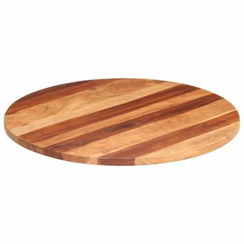 Tablero De Mesa Redonda Madera Maciza De Acacia 25-27 Mm 80 Cm Vidaxl