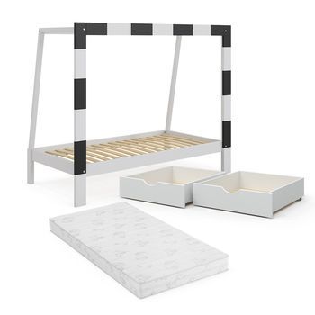 Cama Infantil Fußballtor 178 X 142.5 Cm Con Cajón Y Colchón Vitalispa