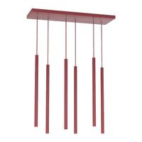 lampara colgante uza burdeos 6 luces