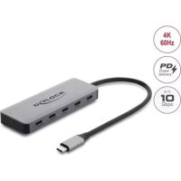 hub delock 1 puerto usb-c 100 w modelo 64371 con carga rapida