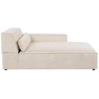 chaise longue moderna tapizado de terciopelo beige izquierda hellnar
