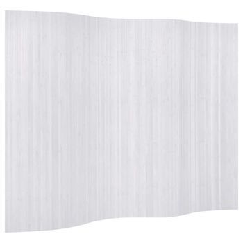 Biombo Divisor Bambú Blanco Ancho 250 Cm Alto 165 Cm Vidaxl