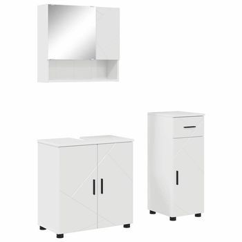 Juego De Muebles De Baño 3 Uds. Brillante 61 X 35 X 64 Cm Vidaxl