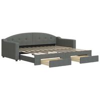sofa cama  cama para adulto  sofa convertible nido con cajones tela gris oscuro 90x200 cm