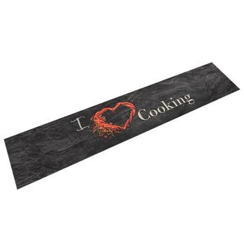 Alfombra De Cocina Lavable Terciopelo Cooking Negro 60x300 Cm Vidaxl