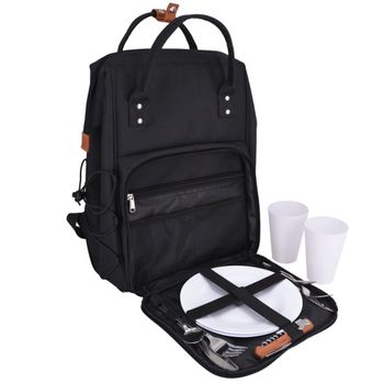 Mochila de picnic escapade negro para 2 personas