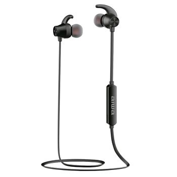 Aiwa ESTBT-400BK: Auriculares Deportivos Bluetooth 5.0, Resistente Al Agua, Batería Larga Duración