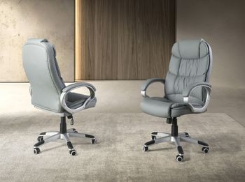Silla oficina giratoria polipiel gris