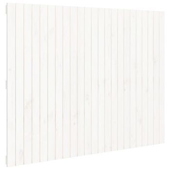 Cabecero Cama De Pared Madera Maciza Pino Blanco 146,5x3x110 Cm