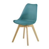 silla de comedor de polipropileno azul pato