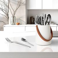 24 cubiertos de mesa con soporte de almacenamiento portatil acero ino