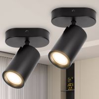 aigostar lampara techo focos negro orientable moderno plafon con focos base gu10 aplique techo para interior ajustables y giratorios foco de techo para pasillos comedores sin bombilla2 piezas