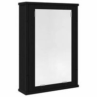 armario con espejo para bano de madera roble negro 42x12x60 cm vidaxl