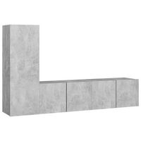 set muebles de salon tv 3 pzas madera ingenieria gris hormigon vidaxl