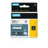 cinta para impresora de etiquetas dymo nylon flexible 24 cm x 35 m negro sobre blanco