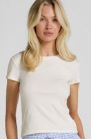 hunkemoller top de pijama de manga corta blanco