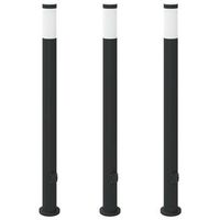 balizas de luz con toma de corriente 3 unidades 110 cm acero inoxidable ip44 vidaxl