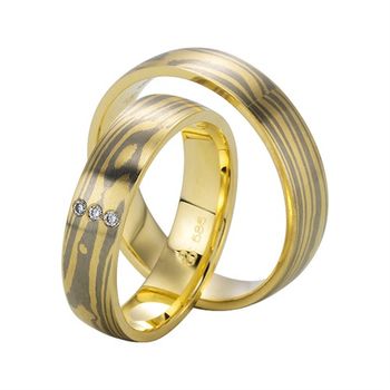 Alianzas oro amarillo y blanco 5mm