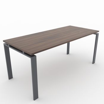 Mesa/escritorio Para Teletrabajo, Oficina Y Hogar. Estructura Marco Abierto Color Gris Grafito. Tablero Color Nogal Fabricado En España. (180 X 80 Cm)
