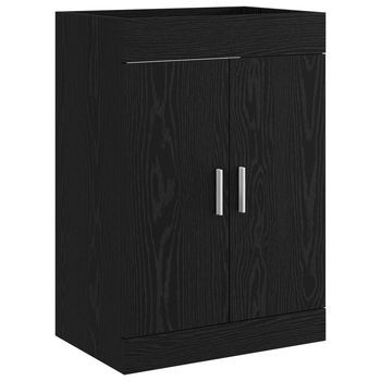 Gabinete De Baño Debajo Del Lavabo Roble Negro Vidaxl