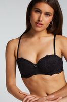 hunkemoller sujetador de aros preformado sin tirantes marine negro