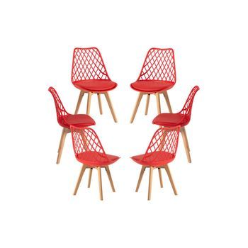 Pack 6 Sillas Mima De Polipropileno 82*49*43 Cm - Rojo