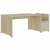 mesa de centro madera contrachapada color roble 90x45x35 cm vidaxl
