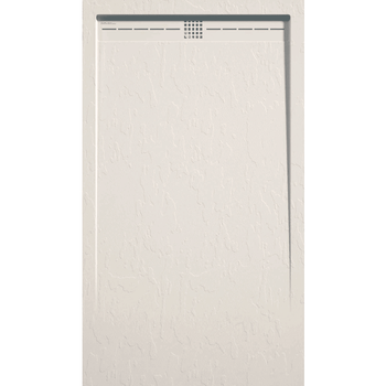 Plato De Ducha Pizarra Arco Crema 80x170 Cm Rejilla Inox