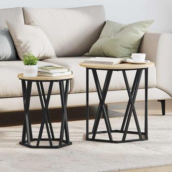 Vidaxl Mesa De Café 2 Uds. Roble Sonoma 50 X 50 X 50 Cm