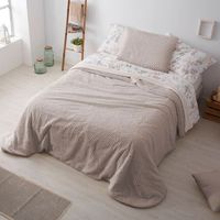 colcha edredon sherpa serpiente cama de 105 cm - beige - burrito blanco