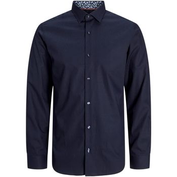 Jack & Jones Camisa manga larga 12273877 JPRBLABARNES DETAIL DOBBY L/S SHIRT LN NIGHT SKY para hombre