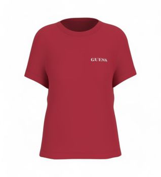 Guess para mujer. W5RI04I3Z14 Camiseta ilustración rojo (XS), Casual, Algodón, Manga corta
