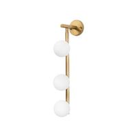 lampara de pared domino-11045 oro brillante metal vidrio 10x24x59 cm