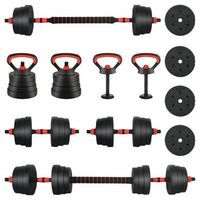 juego de mancuernas 4 en 1 30kg negro y rojo vidaxl