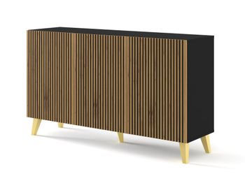 Cómoda efecto madera Negro & Crema y Dorado