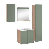 conjunto de muebles de bano izan 5 piezas con mueble alto y alto vicco