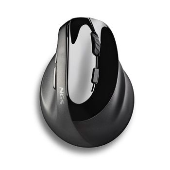 NGS EVO MOKSHA Ratón Vertical Inalámbrico 2400 DPI Negro