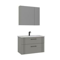 conjunto de mueble con lavabo y espejo 2 piezas  - 85 x 45 x 55 cm - cachemira mate