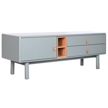 Mueble Tv Mdf Pu 140x40x55 Gris