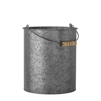 Cubo de metal gris