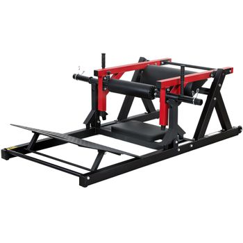 SPORTNOW Máquina Hip Thrust, Puente de Glúteos con Carga de Discos 270 kg, Soporte para Pesas, Rojo