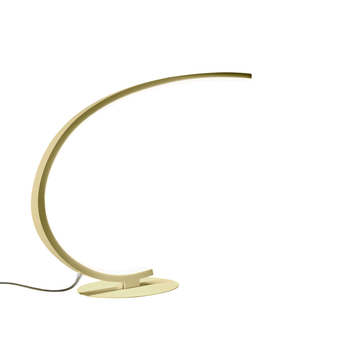 Lámpara De Mesa Led Regulable Iole 12w Luz Cálida 3000k - Oro Cepillado, Diseño Moderno, Aluminio Ip20