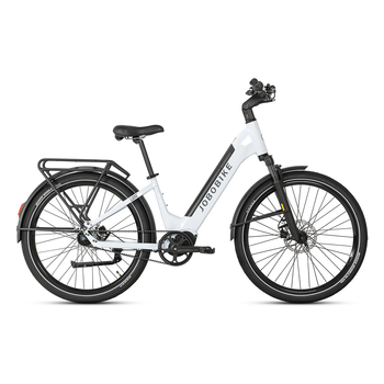 Bicicleta Eléctrica Urbana Inteligente Jobobike Luxe, Motor Silencioso De 250 W, 36 V 15 Ah, App,blanco