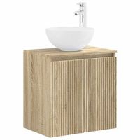 vanidad con lavabo de pared roble sonoma 495 x 41 x 645 cm vidaxl