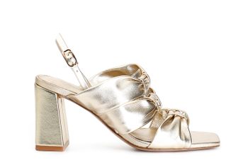 sandalias fraile en piel laminada light gold 40