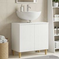 vidaxl mueble de lavabo para bano arnhem blanco brillante