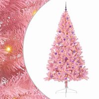 arbol de navidad artificial preiluminado rosa 240 cm pvc
