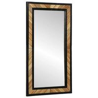 vidaxl espejo de pared rectangular negro y marron 50 x 2 x 90 cm
