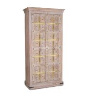 armario de madera reciclada beige alt 180 cm