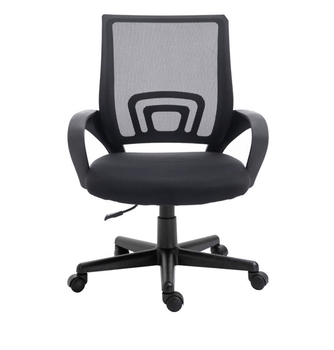 SILLA DE OFICINA EQUIP DE MALLA COLOR NEGRO RECUBRIMIENTO PU DE ALTA CALIDAD DISEÑO ERGONOMICO